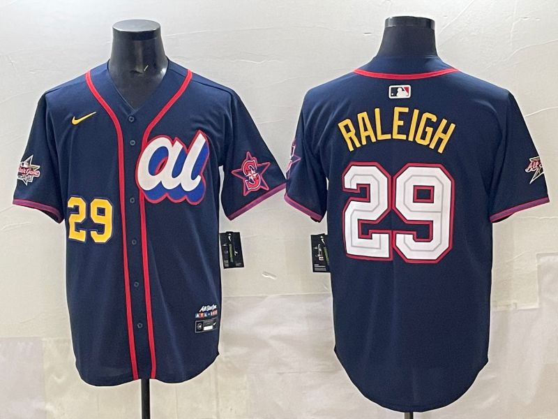 Men 2025 Seattle Mariners #29 Raleigh dark Blue All star Nike MLB Jersey style 06->seattle mariners->MLB Jersey